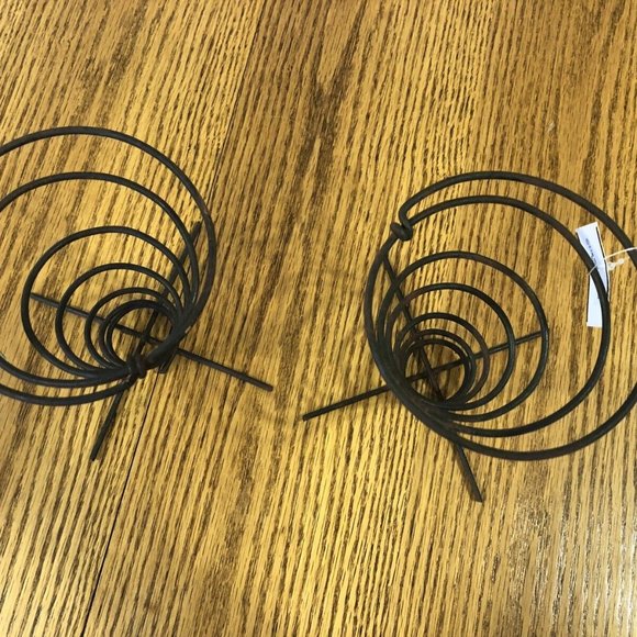 Set of 2 Metal Spiral Cone Serving Basket French Fry Chip Appetizer Holder - Picture 5 of 9